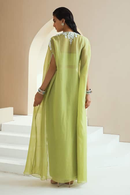 Seema Thukral Embellished Cape With Draped Skirt Set 