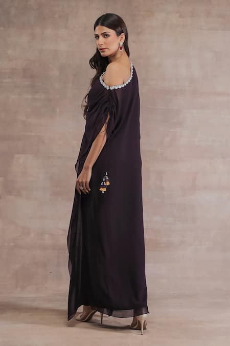 Seema Thukral One Shoulder Pleated Kaftan 