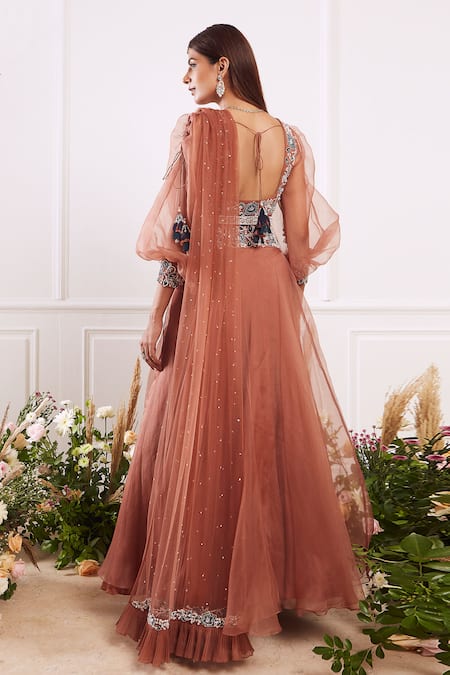 Seema Thukral Organza Lehenga Set 