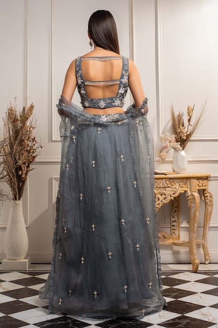 Seema Thukral Embroidered Cape Organza Lehenga Set 