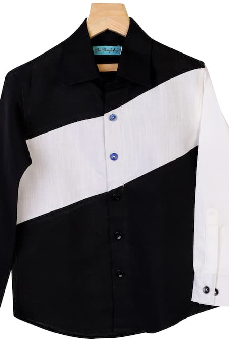 The Blue Morphology Dual Toned Collared Shirt  