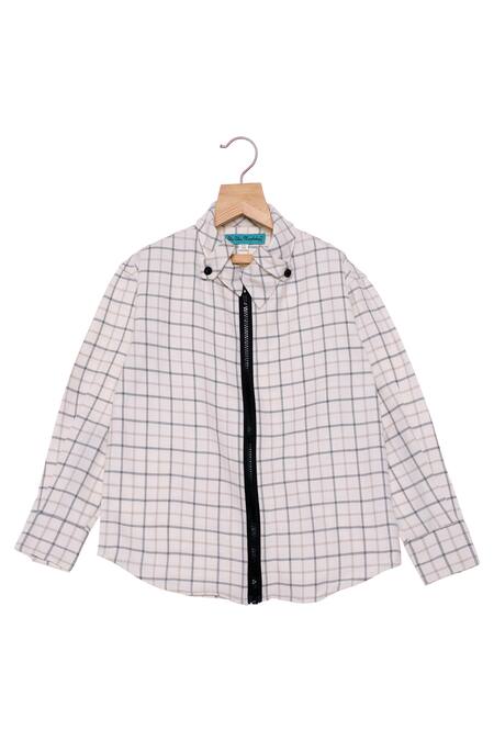 The Blue Morphology Plaid Checkered Cotton Shirt 
