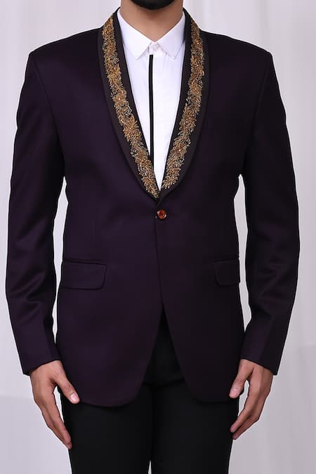 Purple shirt hot sale with blazer