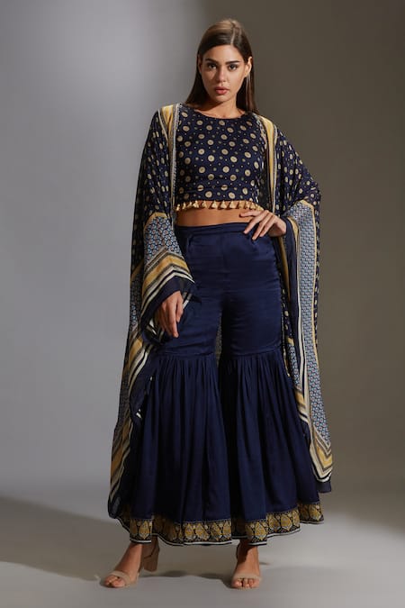 Soup By Sougat Paul Printed Jacket & Sharara Set 