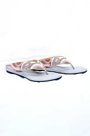 Foot Fuel_Grey Beads Sujhav Embellished Heels _at_Aza_Fashions