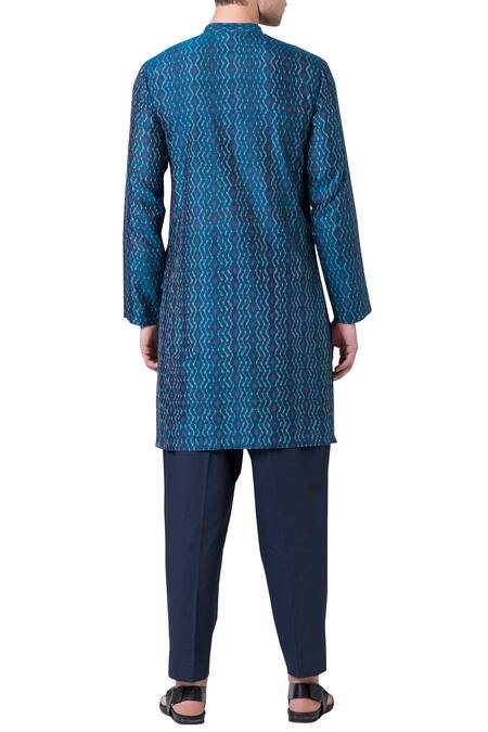 Suketdhir Cotton Silk Ikat Kurta 