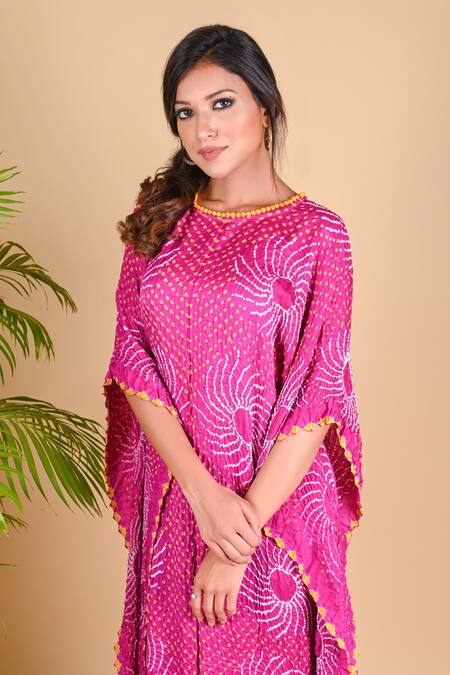 Shop Dyelogue Black Gajji Silk Round Bandhani Dress Online at Aza Fashions Shop_Dyelogue_Black Gajji Silk Round Bandhani Dress _Online_at_Aza_Fashions