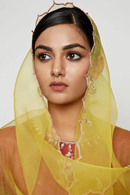 Swati Vijaivargie Orange Cotton Silk Round Embroidered Anarkali Set at Aza Fashions Swati Vijaivargie_Orange Cotton Silk Round Embroidered Anarkali Set _at_Aza_Fashions