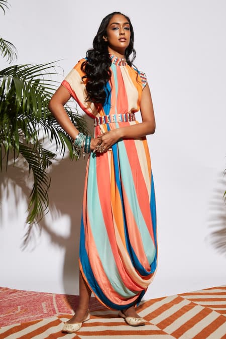 SVA by Sonam & Paras Modi Silk Stripe Gown 