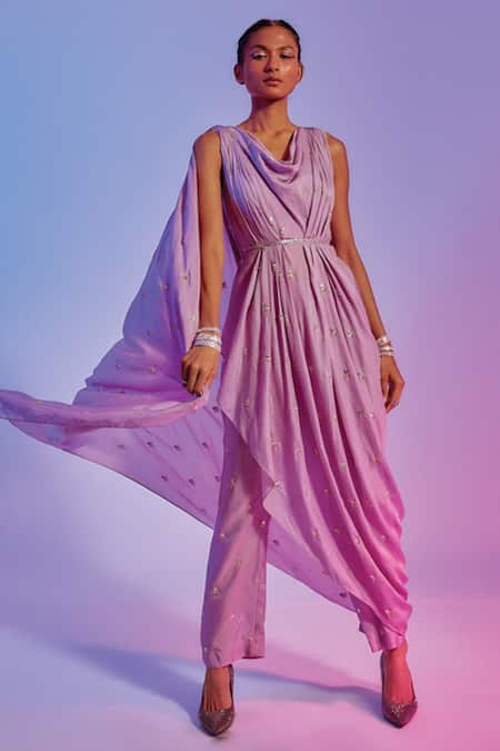 SVA by Sonam & Paras Modi Silk Draped Kurta & Pant Set 