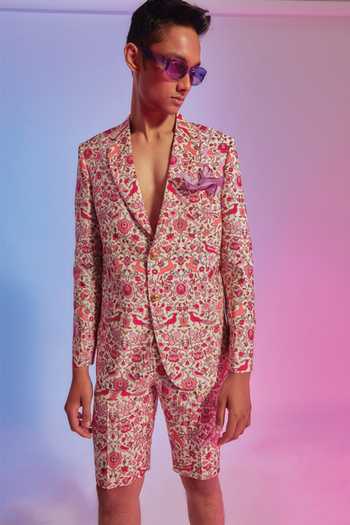 Paras Modi - Men White Silk Jacket 