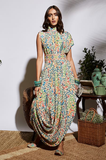 SVA by Sonam & Paras Modi Silk Floral Gown 