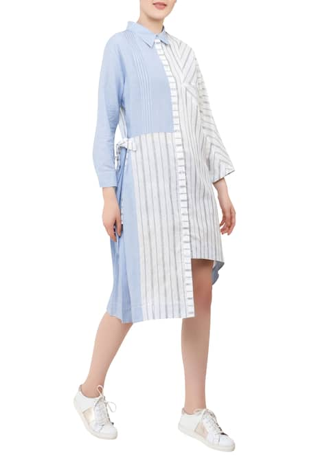 S & V Designs Striped Shirt Dress 