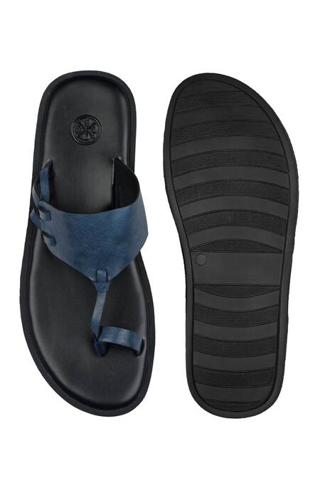 Shop Sko Blue Toe Ring Slippers at Aza Fashions Shop_Sko_Blue Toe Ring Slippers _at_Aza_Fashions