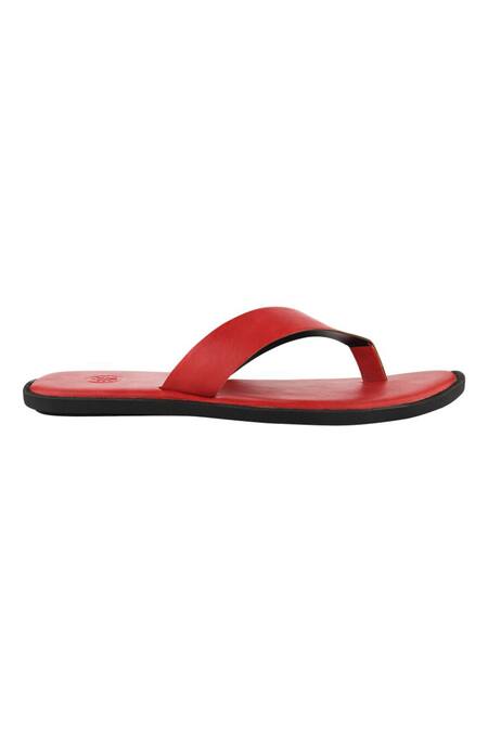 Sko_Red Rome V Strap Slippers _Online_at_Aza_Fashions