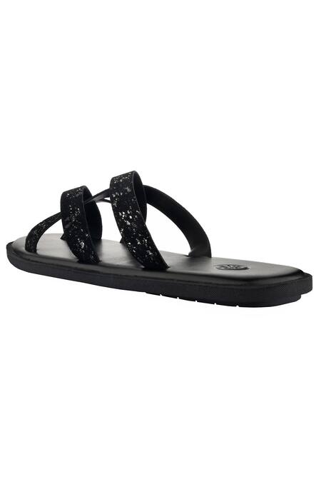 Buy Sko Black Shimmer Cross Strap Slippers Online at Aza Fashions Buy_Sko_Black Shimmer Cross Strap Slippers _Online_at_Aza_Fashions