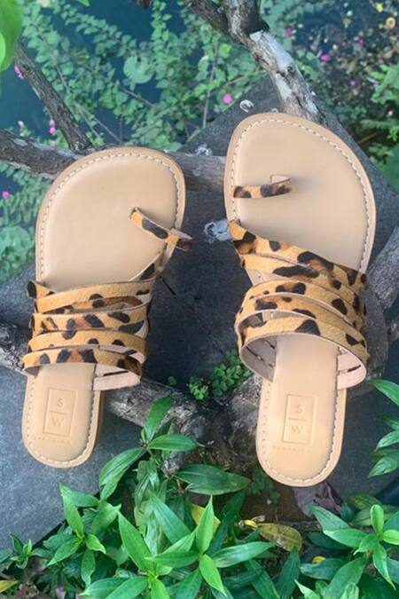 Leopard print sales strap sandals