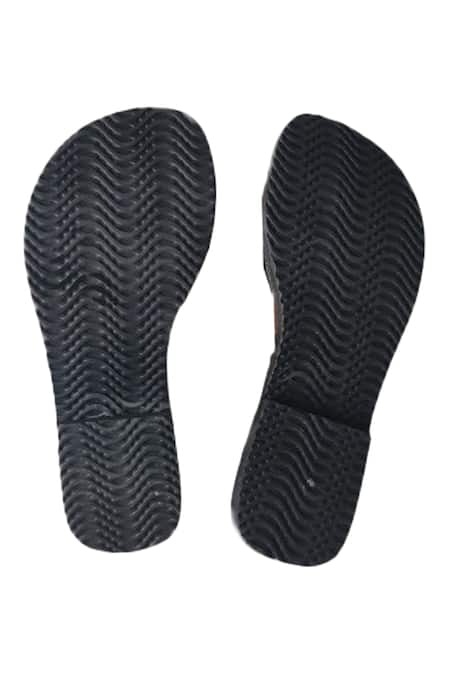 Shop_Sandalwali_Black Handmade Simon Strap Sliders _Online_at_Aza_Fashions