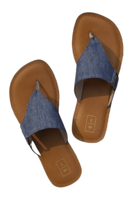 Sandalwali Blue Handmade Recycled Ben Sandals Online at Aza Fashions Sandalwali_Blue Handmade Recycled Ben Sandals _Online_at_Aza_Fashions