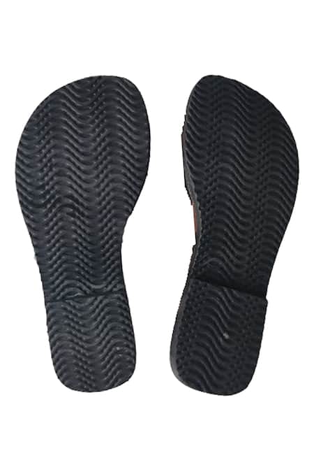 Sandalwali_Brown Handmade Recycled Ted Sandals  _Online_at_Aza_Fashions