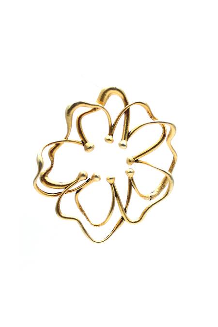 Buy_Blue Turban_Gold Plated Floral Stud Earrings_Online_at_Aza_Fashions