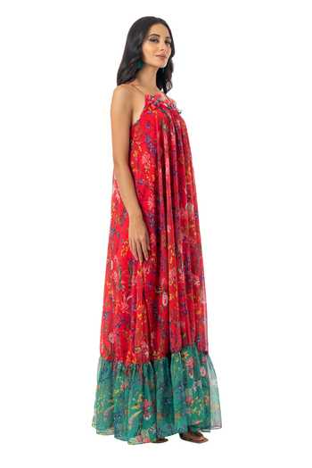 Gaya_Multi Color Poly Georgette Printed Maxi Dress_Online_at_Aza_Fashions