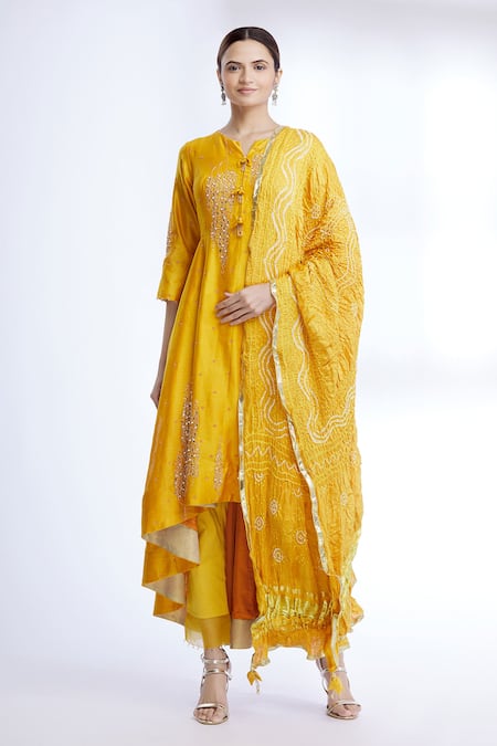 Sozenkari Silk Embroidered Anarkali Set 