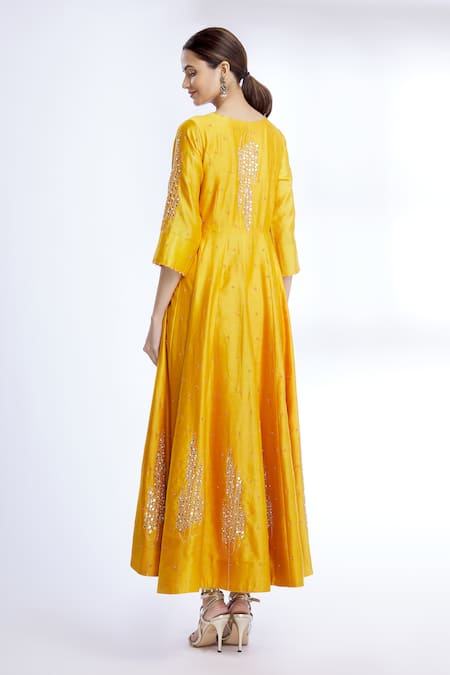 Sozenkari Silk Embroidered Anarkali Set 