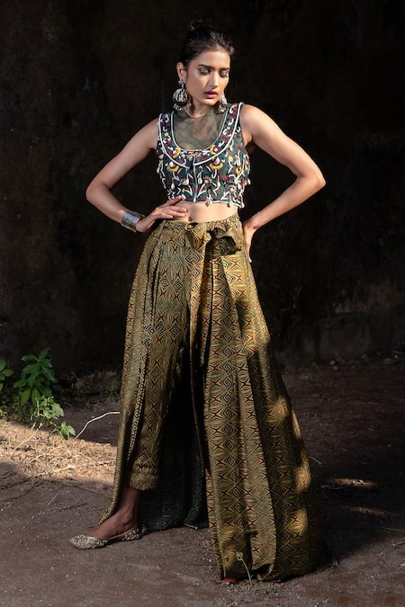 Nitara Dhanraj Label Draped Pant & Top Set 