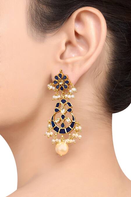 Tribe Amrapali Gold Plated Stones Handcrafted Earrings