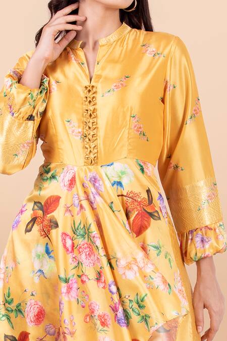 Shop_Jajobaa_Beige Modal Satin Printed Kurta And Dhoti Pant Set_Online_at_Aza_Fashions