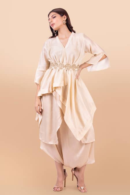 Jajobaa Asymmetric Kurta & Dhoti Pant Set 