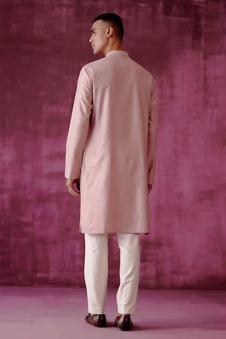 Shop Pouli Pret Pink , Lining Mirror, Thread Kurta at Aza Fashions Shop_Pouli Pret_Pink , Lining Mirror, Thread Kurta _at_Aza_Fashions