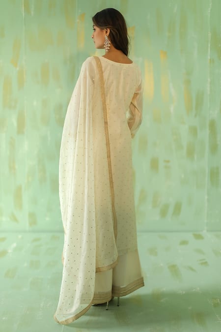 Pouli Pret Chanderi Embroidered Kurta Pant Set 