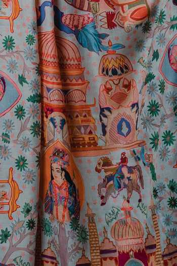 Shop_Taroob_Wool Embroidered Kalamkari Kashmiri Shawl_Online_at_Aza_Fashions