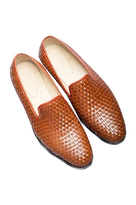 Dmodot Leather Woven Loafers 