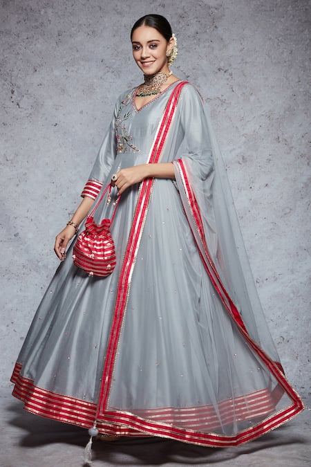 Ajiesh Oberoi Embroidered Anarkali Set 