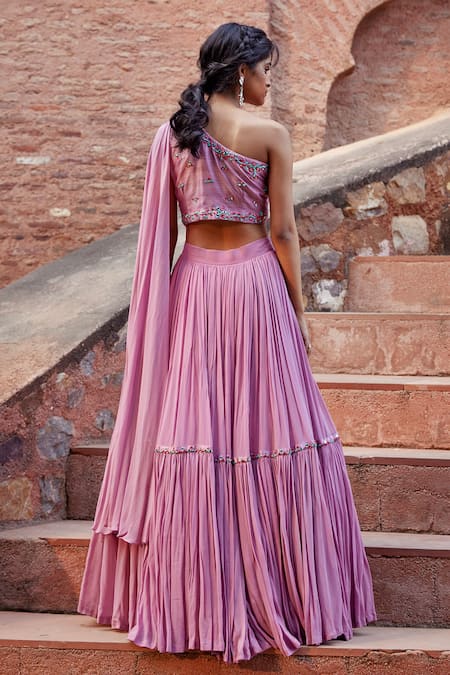 Tarini Vij Ameya Draped Choli & Lehenga Set 