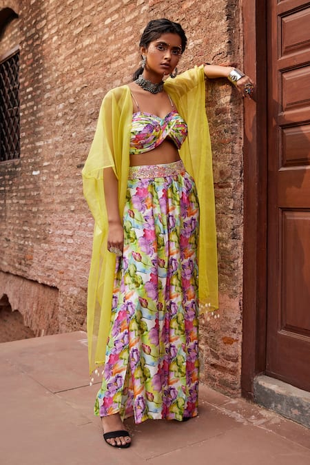 Tarini Vij Multi Color Dobby Textured Organza Bead Work, Sequins, Kimaya Jacket Lehenga Set Online at Aza Fashions Tarini Vij_Multi Color Dobby Textured Organza Bead Work, Sequins, Kimaya Jacket Lehenga Set _Online_at_Aza_Fashions