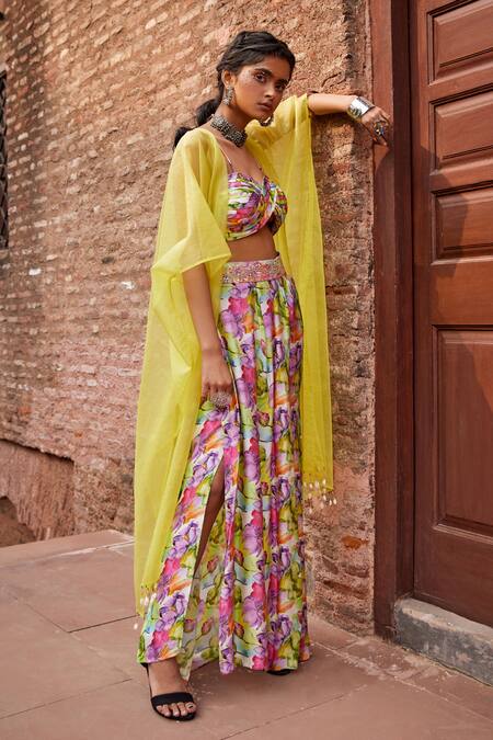 Buy Tarini Vij Multi Color Dobby Textured Organza Bead Work, Sequins, Kimaya Jacket Lehenga Set Online at Aza Fashions Buy_Tarini Vij_Multi Color Dobby Textured Organza Bead Work, Sequins, Kimaya Jacket Lehenga Set _Online_at_Aza_Fashions
