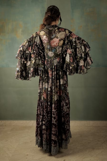 Nidhi Yasha Layered Sleeve Printed Dress 