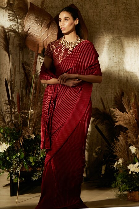 Banarasi Silk Woven Saree In Red Colour - SR1356125