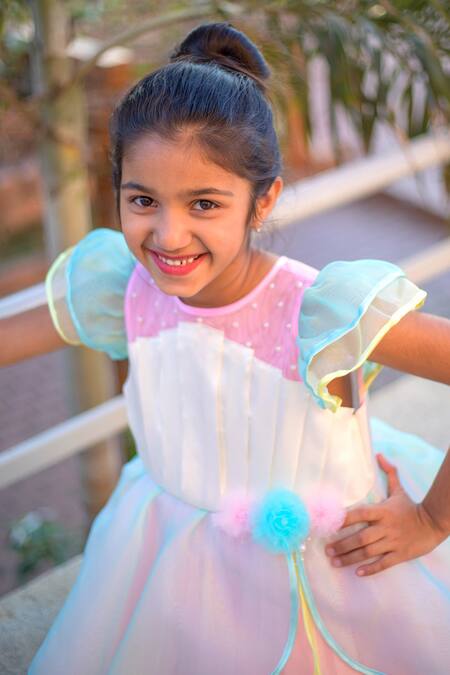 Shop_Tutus By Tutu_Pink Satin Layered Organza Ball Gown_Online_at_Aza_Fashions