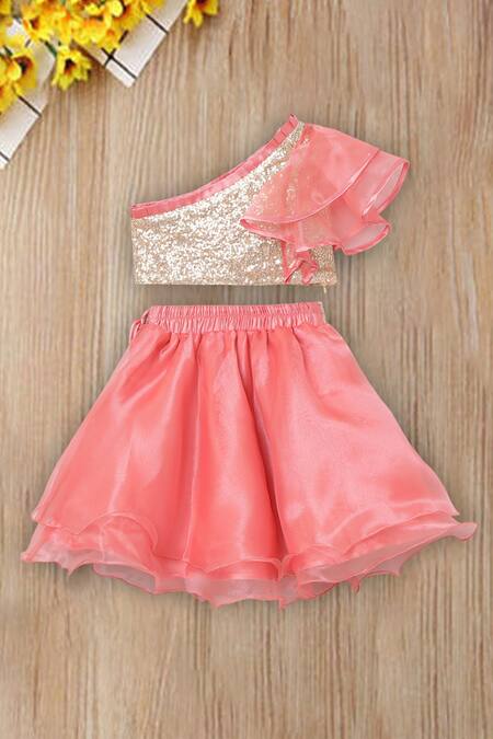 Tutus By Tutu Pink Organza, Satin, Crepe Sequins, Ruffles Embellished Lehenga Set Online at Aza Fashions Tutus By Tutu_Pink Organza, Satin, Crepe Sequins, Ruffles Embellished Lehenga Set _Online_at_Aza_Fashions