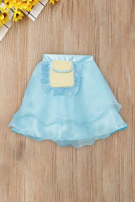 Shop_Tutus By Tutu_Yellow Neoprene Embroidered Bardot Top And Skirt Set_Online_at_Aza_Fashions