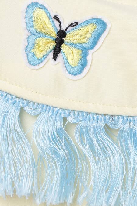 Tutus By Tutu_Yellow Neoprene Embroidered Bardot Top And Skirt Set_at_Aza_Fashions