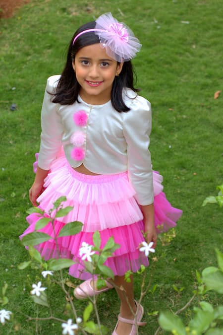 Buy_Tutus By Tutu_White Crepe Satin Embellished Skirt Set_Online_at_Aza_Fashions