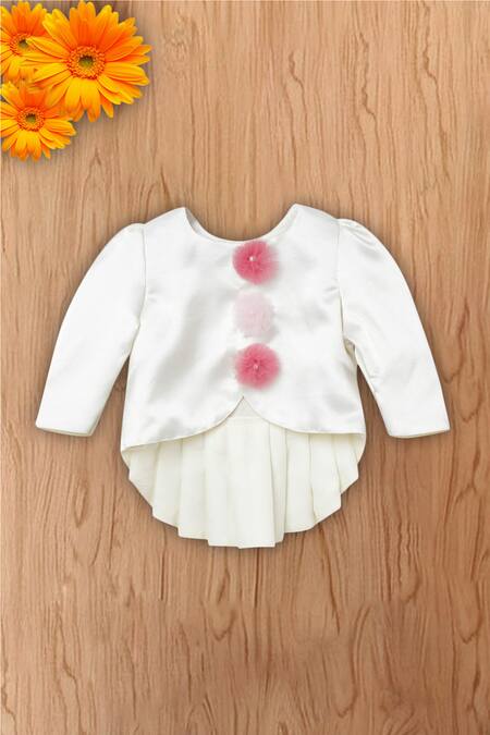 Shop_Tutus By Tutu_White Crepe Satin Embellished Skirt Set_Online_at_Aza_Fashions