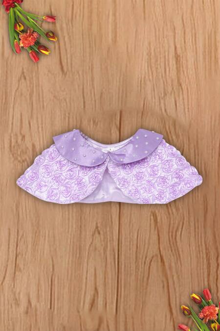 Buy_Tutus By Tutu_Purple Rose Fabric Embroidered Cape Dress_Online_at_Aza_Fashions