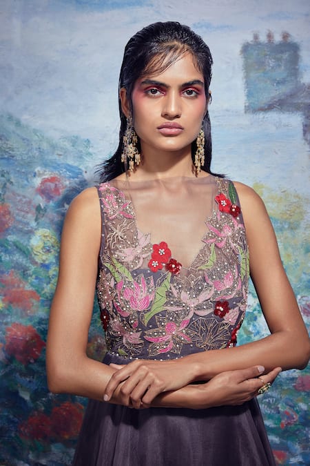 Taavare Embroidered Organza Gown 